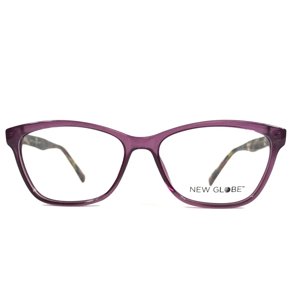 New Globe Eyeglasses Frames L4095 EGGPLANT Clear Purple Brown Tortoise 52-16-135